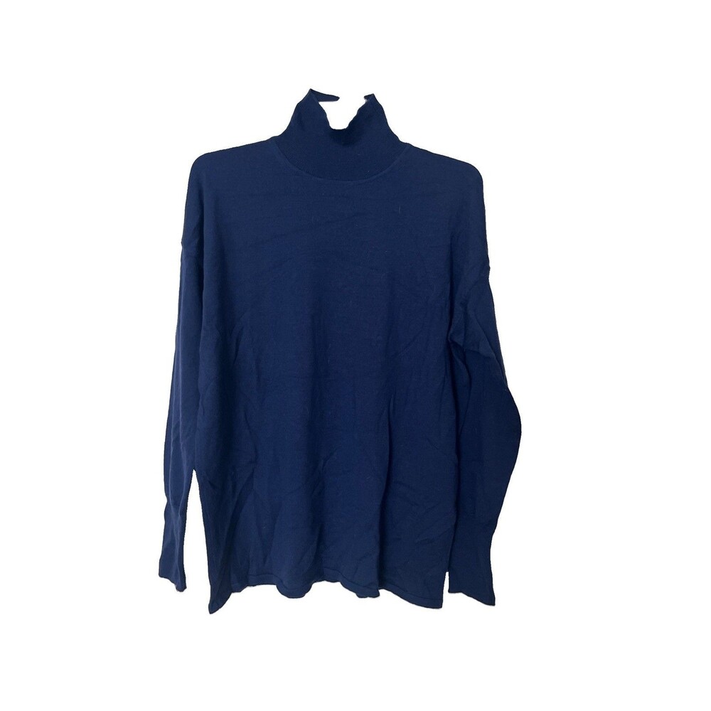 J Lindeberg Women’s Merino Wool Sweater XS Navy Blue Turtle Neck Layering